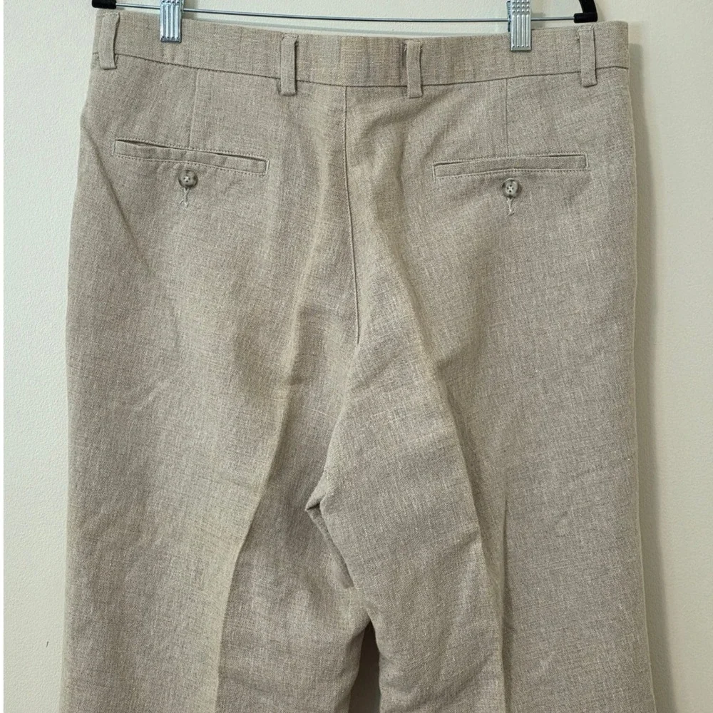 Dockers Premium Linen Blend Pants 36x29 D3 Classic Beige Coastal Preppy Beach
